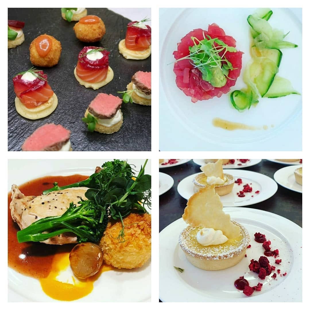 Images of wedding catering served at a midweek wedding
